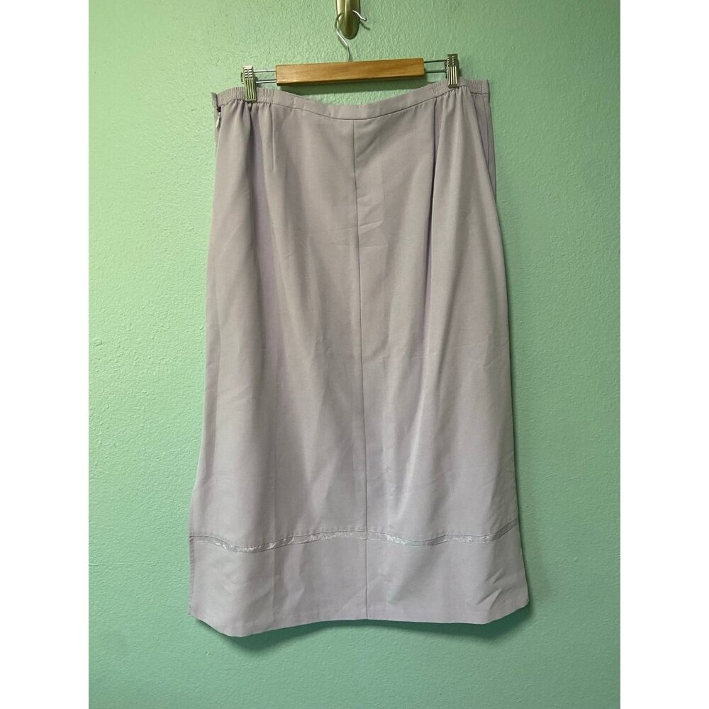 Vintage Sigrid Olsen Sport Women's Lavender Purple Midi Skirt with Silt Size 18 - Picture 2 of 8